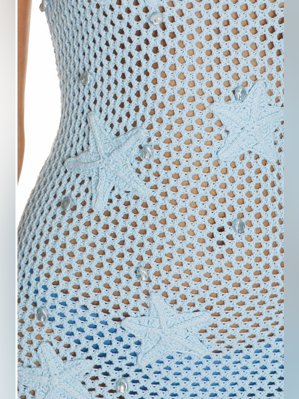 Lovers and Friends Adelle Starfish Blue Crochet Mini Dress Revolve - Picture 4 of 4
